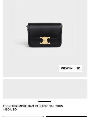 Celine Teen Triomphe Bag Black in Shiny Calfskin Mint Condition